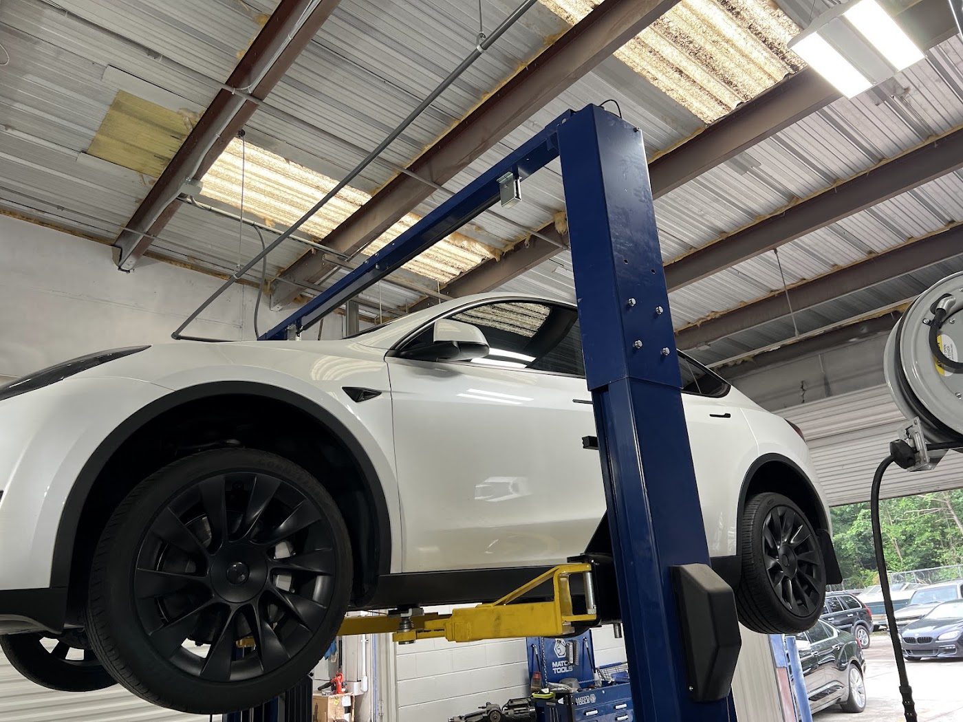 Vehicle on a lift