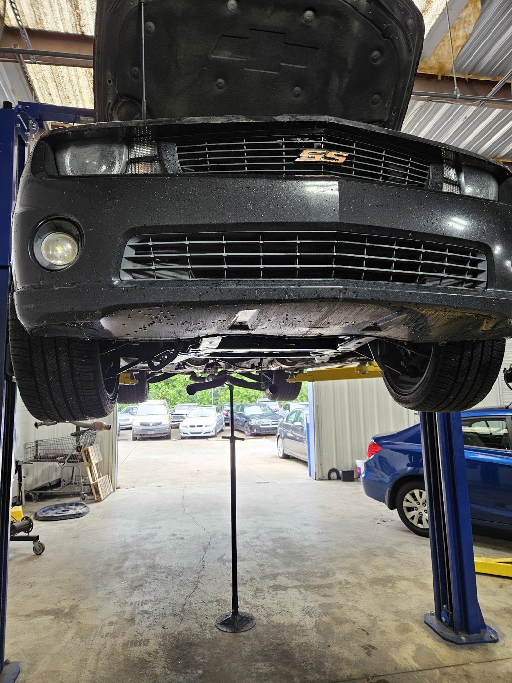 Camaro on a lift